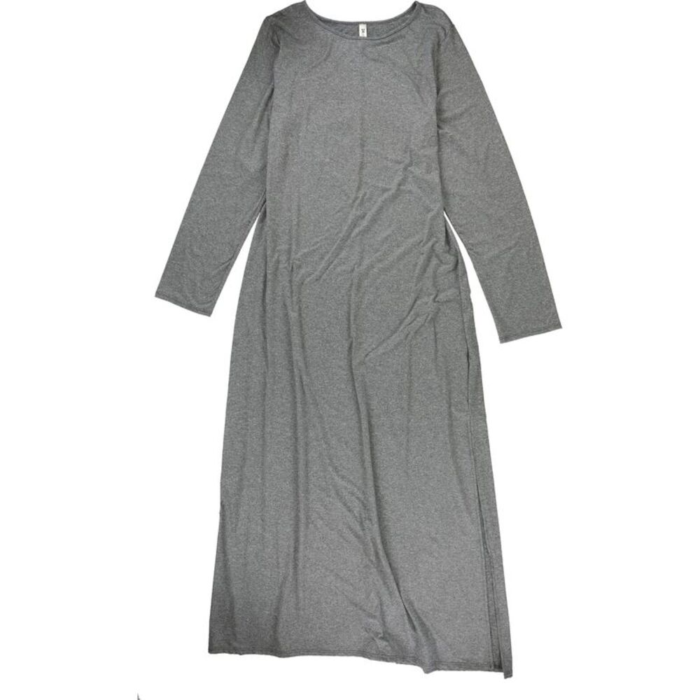 24seven Womens Plus Size Heathered Slit Maxi Dress, NWT